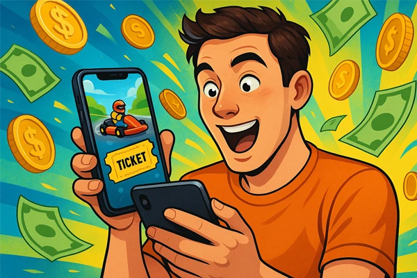 Ganhar dinheiro jogando no celular com o app Krazy Kart