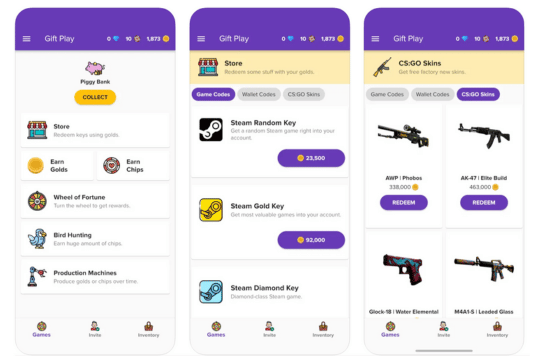 Capturas de tela do app Gift Play