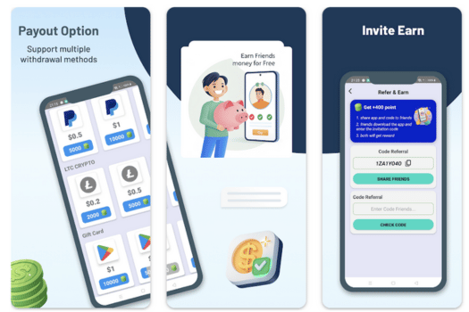 Capturas de tela do App Tap Earn